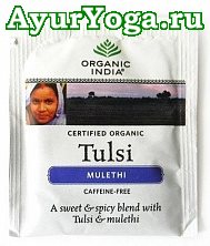 -   (Organic India Tulsi Mulethi tea)