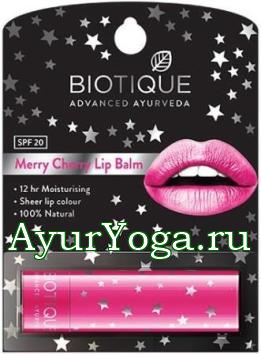 Вишня - Бальзам для губ (Biotique Merry Cherry Lip balm SPF-20)