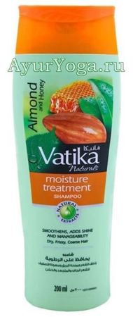 Шампунь с Миндалем и Медом (Vatika Moisture Treatment Shampoo - Almond & Honey)