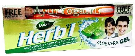 Алоэ Вера Дабур гелевая зубная паста (Dabur Herb'l Aloe Vera Gel toothpaste)