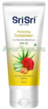 Алоэвера-Роза-Миндаль - Сольнцезащитный крем (Sri Sri Tattva Protecting Sunscreen SPF 30)