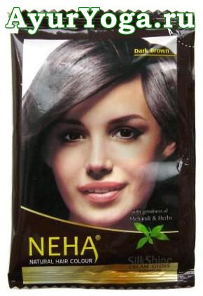 Аюрведическая краска для волос "Темно-Коричневая" (Neha Hair Color-Dark Brown), 15 г
