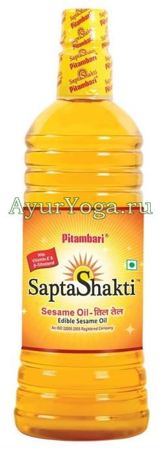 Кунжутное масло холодного отжима нерафинированное, пищевое (Pitambari SaptaShakti Sesame Oil) 500 мл