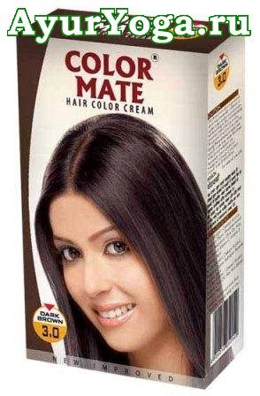 Крем - Краска для волос "Темный каштан" тон 3.0 (Color Mate Hair Cream-Dark Brown)