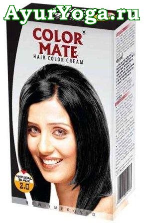 Крем - Краска для волос "Черная" тон 2.0 (Color Mate Hair Cream-Natural Black)