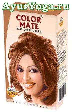 Крем - Краска для волос "Золотисто-Медный" тон 8.34 (Color Mate Hair Cream-Golden Copper)