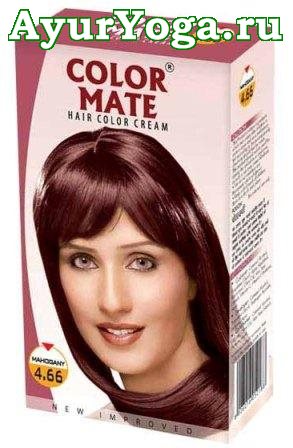 Крем - Краска для волос "Махагони/Красное дерево" тон 4.66 (Color Mate Hair Cream-Mahogany)