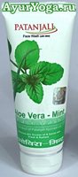 АлоэВера-Мята - Гель для умывания лица (Patanjali- Aloe Vera & Mint Face Wash)