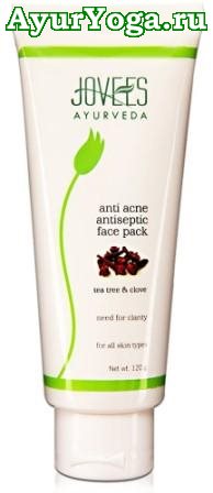 Антисептическая маска от Угрей и Прыщей "Зеленый Чай-Гвоздика" (Jovees Antiseptic Anti Acne Face Pack - Tea Tree & Clove)