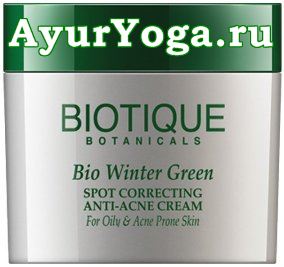Противовоспалительный крем против угрей и прыщей "Био Грушанка" (Biotique Bio Winter Green Spot Correcting Anti-Acne Cream)