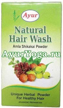 Сухой порошковый шампунь для волос (Ayur Natural Hair Wash)