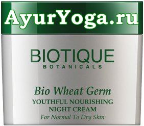 Питательный Ночной крем "Био Пшеница" (Biotique Bio Wheat Germ Youthful Nourishing Night Cream)