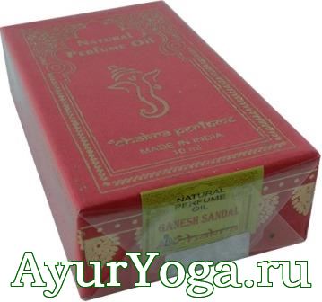 Ганеша Сандал - Индийские Масляные Духи (Ganesh Sandal Natural Perfume Oil)