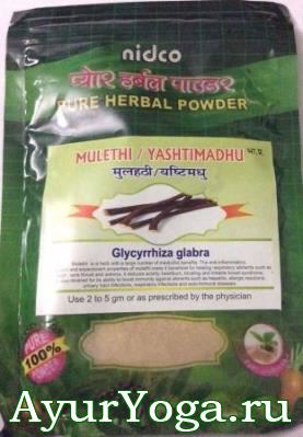Мулетхи / Яштимадху Чурна (Nidco Glycyrrhiza glabra / Mulethi / Yashtimadhu)
