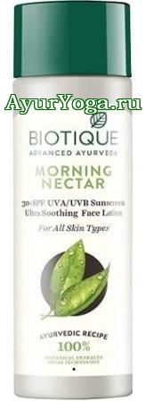 Утренний нектар СПФ 30 - Солнцезащитный лосьон для лица (Biotique Morning Nectar 30+ SPF Sunscreen-Ultra Soothing Face Lotion)